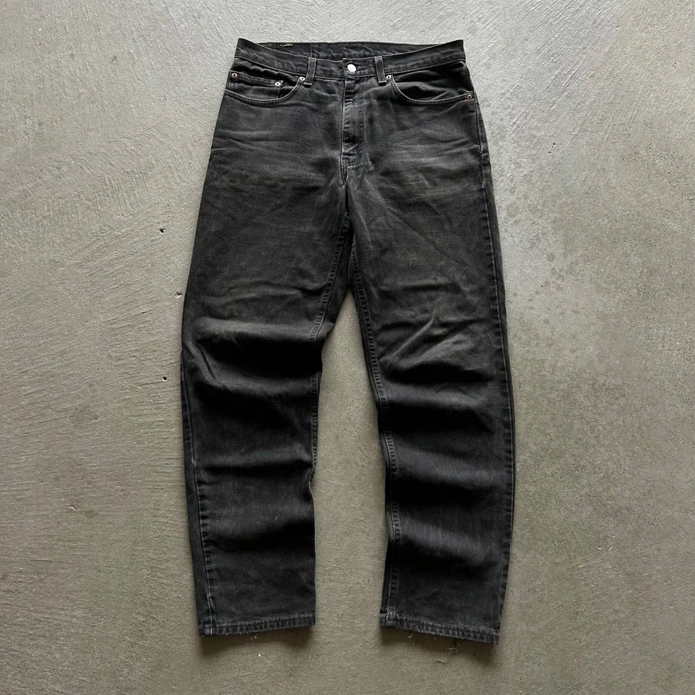 Vintage 90s Levis 550 Jeans Size 34x34 Black Dark Wash Denim Relaxed Straight‎